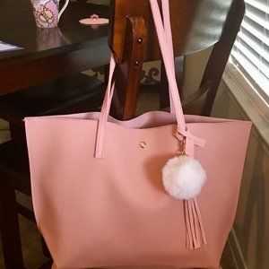 Pink tote bag